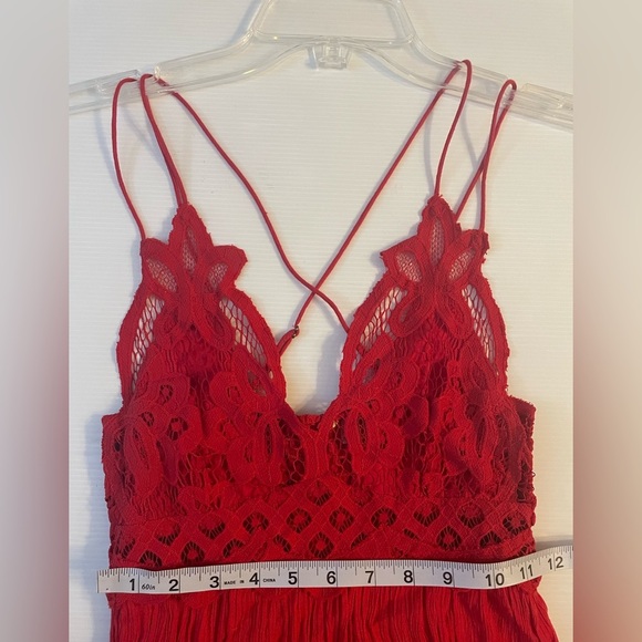 Free People FP One Adella Red Maxi Dress Size XS - Picture 6 of 9